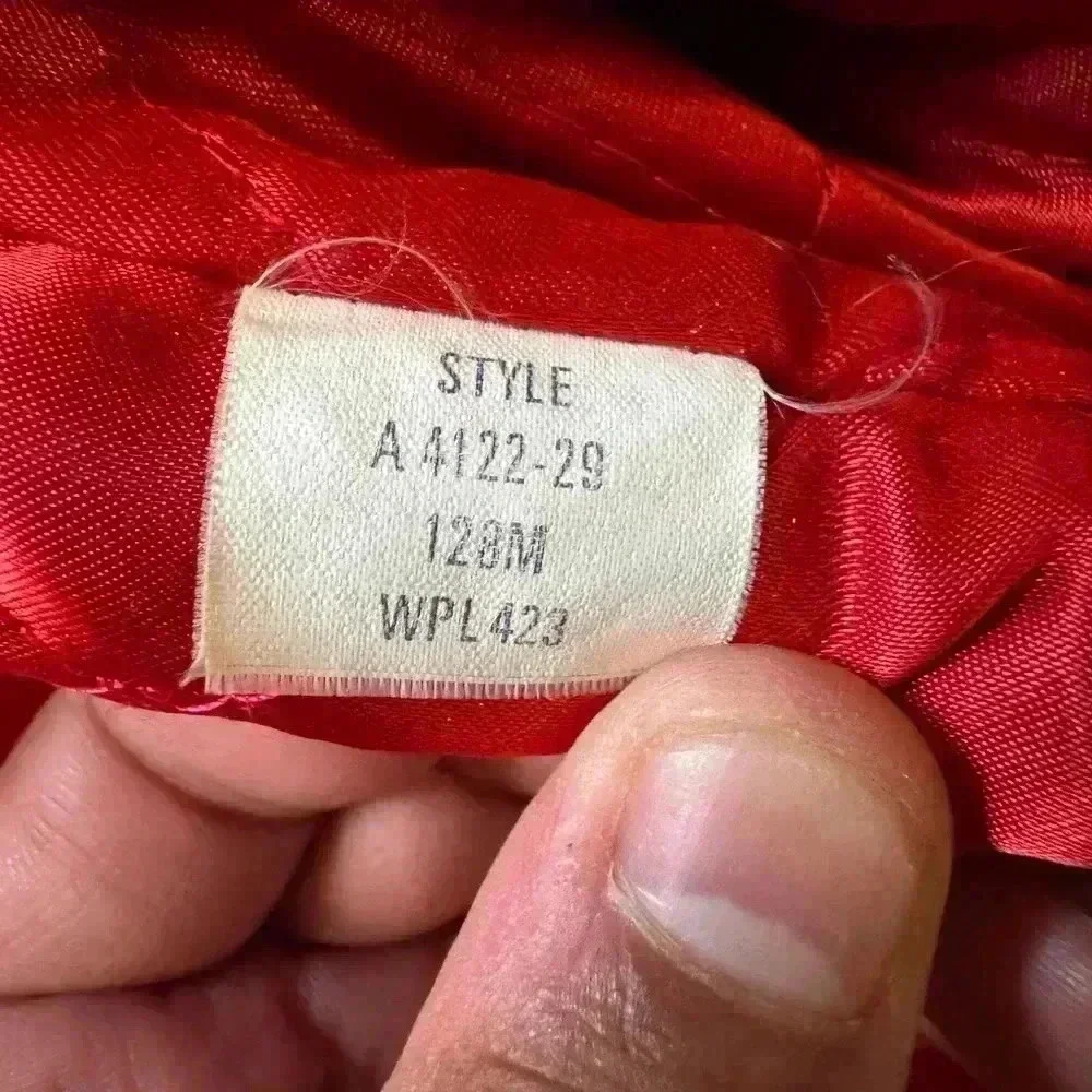 "Perry Ellis Levi Strauss ""AMERICA"" Vtg Bomber Wool Grey Jacket Large Korea" L - Picture 5 of 6